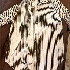 H&M Black and White Striped Casual Shirt